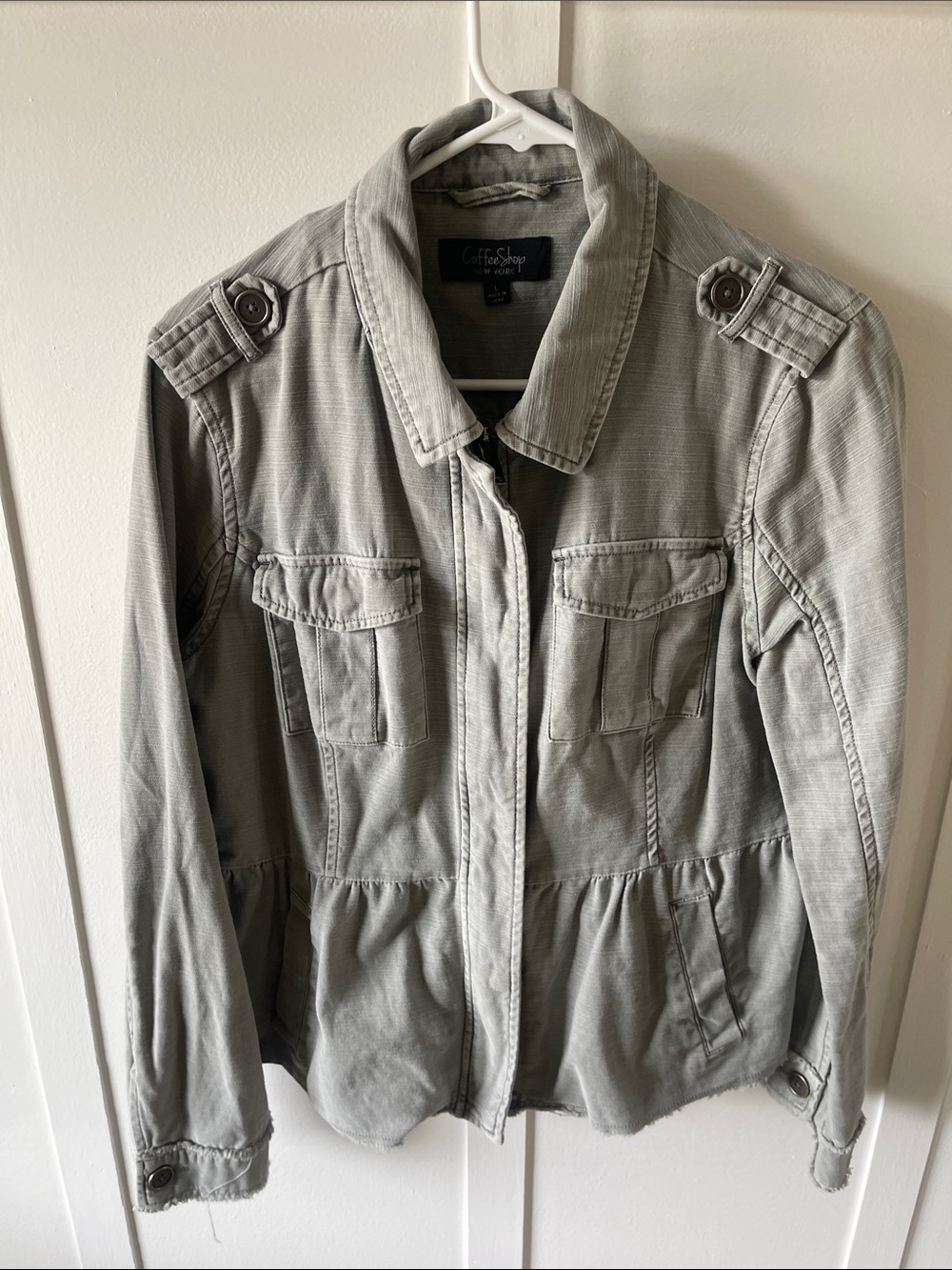 CoffeeShop Light Gray Utility Jacket - Women's
